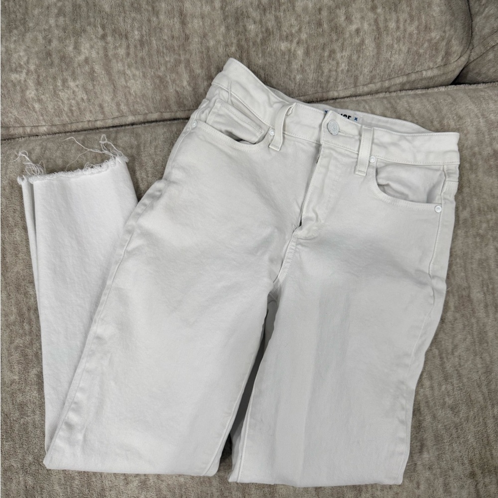 PAIGE Women's Cropped White Jeans